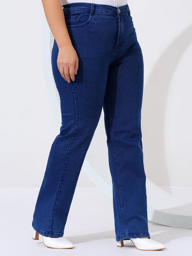 Nifty Women's Denim Stretchable Straight Fit Plus Size Jeans (1457_Plus_BTA_38_Medium_Blue_38) - Image 4