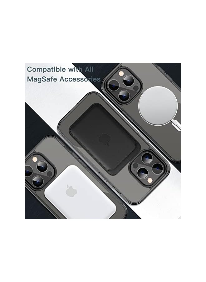 Jetech حافظة مغناطيسية لجهاز آيفون 13 برو ماكس 6.7 بوصة متوافقة مع شحن ماغسيف اللاسلكي، غطاء هاتف مضاد للصدمات، خلفية شفافة مضادة للخدش (أسود) - Image 5