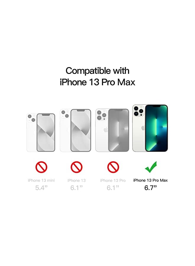 Jetech حافظة مغناطيسية لجهاز آيفون 13 برو ماكس 6.7 بوصة متوافقة مع شحن ماغسيف اللاسلكي، غطاء هاتف مضاد للصدمات، خلفية شفافة مضادة للخدش (أسود) - Image 3