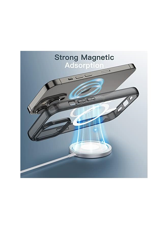 Jetech حافظة مغناطيسية لجهاز آيفون 13 برو ماكس 6.7 بوصة متوافقة مع شحن ماغسيف اللاسلكي، غطاء هاتف مضاد للصدمات، خلفية شفافة مضادة للخدش (أسود) - Image 4