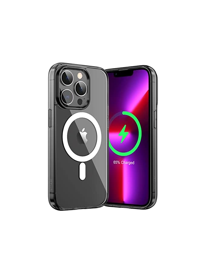 Jetech حافظة مغناطيسية لجهاز آيفون 13 برو ماكس 6.7 بوصة متوافقة مع شحن ماغسيف اللاسلكي، غطاء هاتف مضاد للصدمات، خلفية شفافة مضادة للخدش (أسود) - Image 2