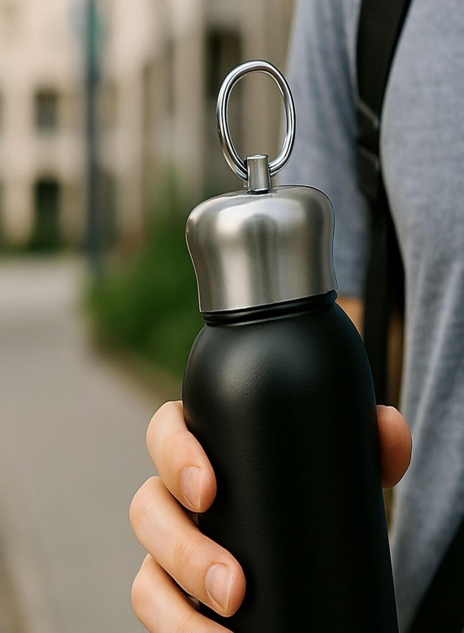 bolt bee 250ML Mini Black Stainless Steel Water Bottle – Vacuum Insulated, Leak-Proof for Hot & Cold Drinks | Travel, Kids, Women, Office & Outdoor Use (Black) - Image 4