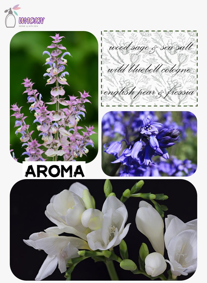 دبليو أيه أو كي أن مجموعة شموع عطرية منزلية، مجموعة من 3 قطع، كوب أسود، 55 جرام، شمع الصويا، شموع خشبية معطرة، صندوق هدايا، مجموعة هدايا، شموع معطرة تدوم طويلاً، تدوم من 11 إلى 15 ساعة. - Image 3