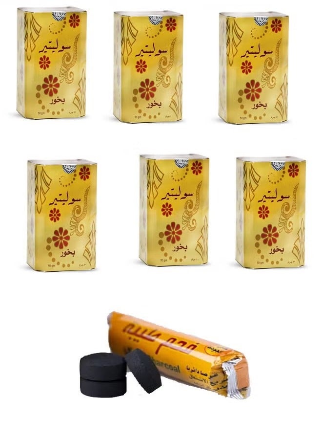 Banafa Saltair incense 6 pieces * 50 grams with charcoal
