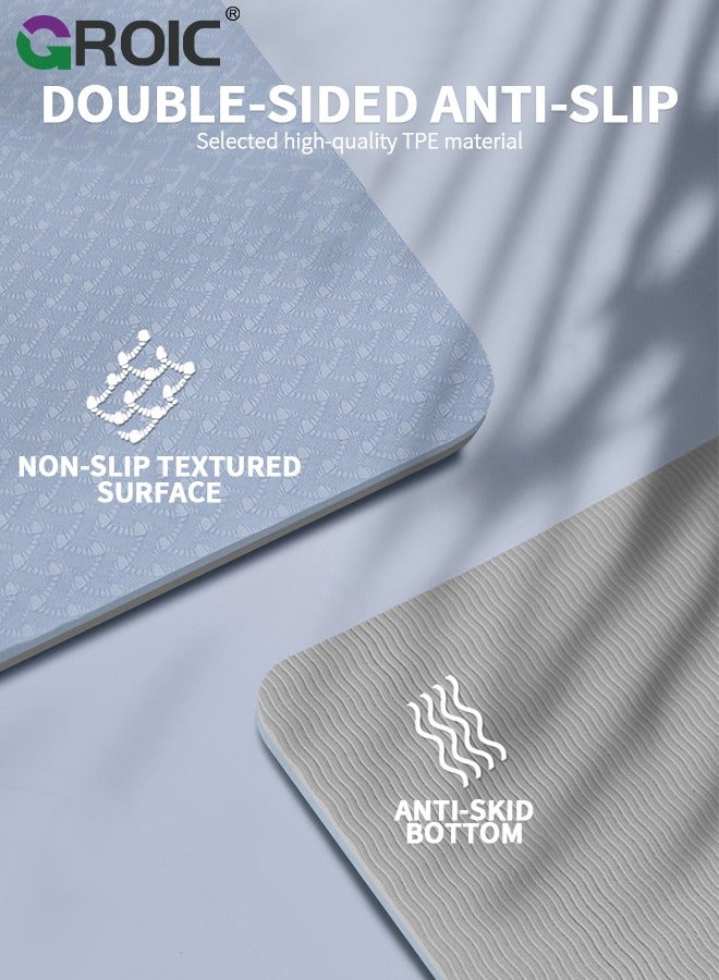 Nariele Yoga Mat, Extra Wide 72.8x 31.5 x 0.24 Pilates Fitness Mats with Alignment Marks, Non Slip Fitness Yoga Mats, Exercise Mats for Yoga Pilates Home Floor Workout with Carrying Sling and Storage Bag - Image 5