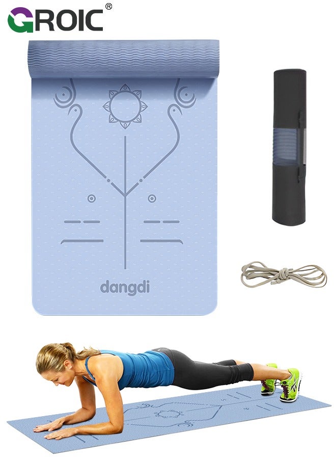 Nariele Yoga Mat, Extra Wide 72.8x 31.5 x 0.24 Pilates Fitness Mats with Alignment Marks, Non Slip Fitness Yoga Mats, Exercise Mats for Yoga Pilates Home Floor Workout with Carrying Sling and Storage Bag - Image 1