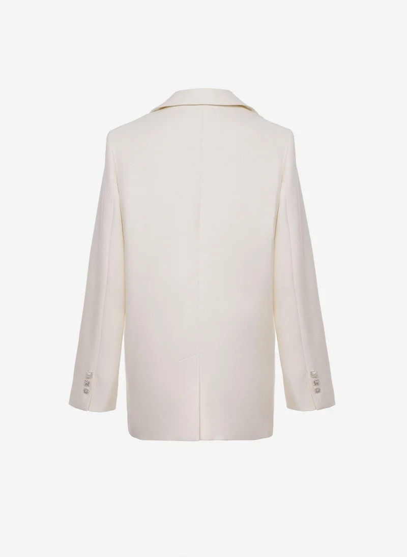 ليتشي سترة أحادية الصدر مع أزرار مميزة