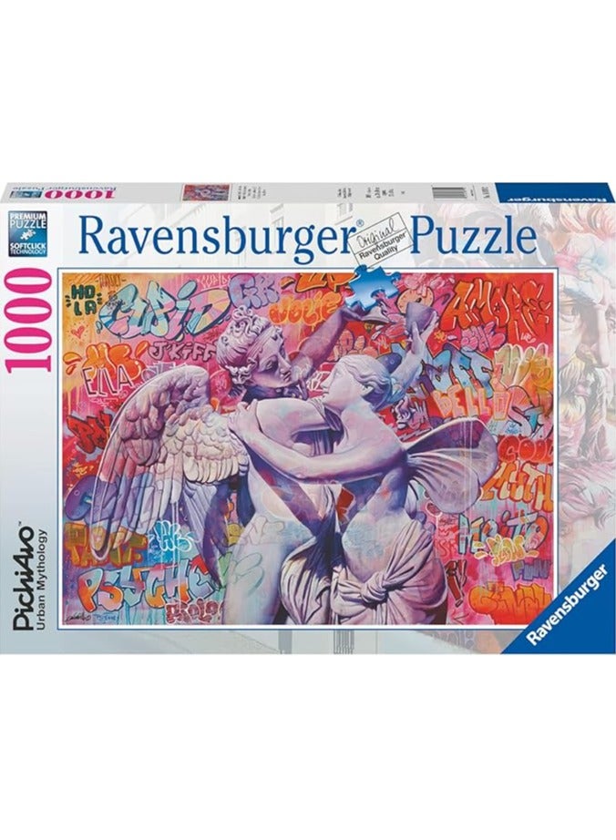 Ravensburger بازل رافينسبورجر 1000 قطعة كيوبيد وpsyche في الحب - فن الأسطورة الحضرية بواسطة PichiAvo، تشطيب غير لامع، تناسب دقيق، نابض بالحياة وخالي من الوهج - للأعمار 14 وما فوق | 16970-2 - Image 1