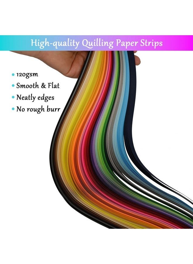 YURROAD 36 Colors Quilling Paper Strips Kit 720 Strips, Length 54Cm Width 3Mm 5Mm 7Mm 10Mm(4 Packs)  - Image 4