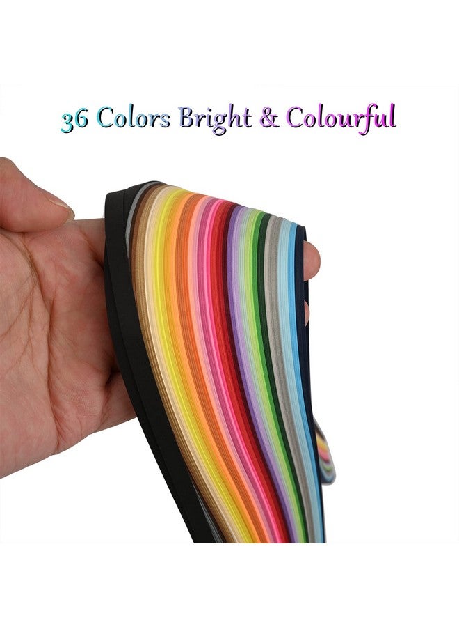 YURROAD 36 Colors Quilling Paper Strips Kit 720 Strips, Length 54Cm Width 3Mm 5Mm 7Mm 10Mm(4 Packs)  - Image 3