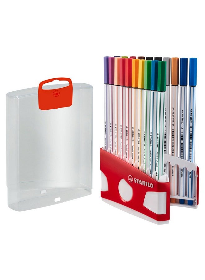 STABILO STABILO Premium Fibre-Tip Pen Pen 68 brush - ColorParade - 19 assorted Colors + 1 additional Black  - Image 1