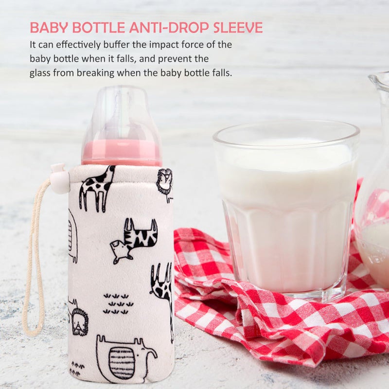 ULTNICE Baby Bottle Insulator Sleeve with String Warm Baby Bottle Cover Glass Nursing Feeder Warm Holder Pouch Infant - Image 2