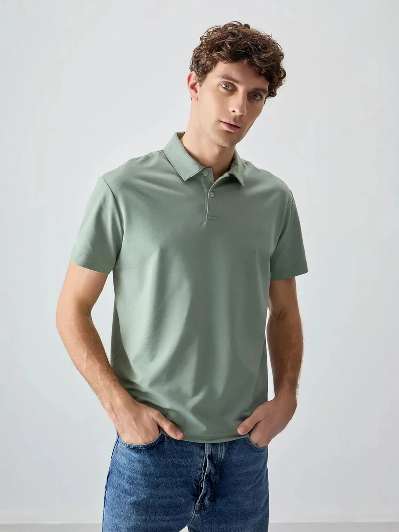 تومي لايف TOMMY Oversized Polo Collar T-Shirt