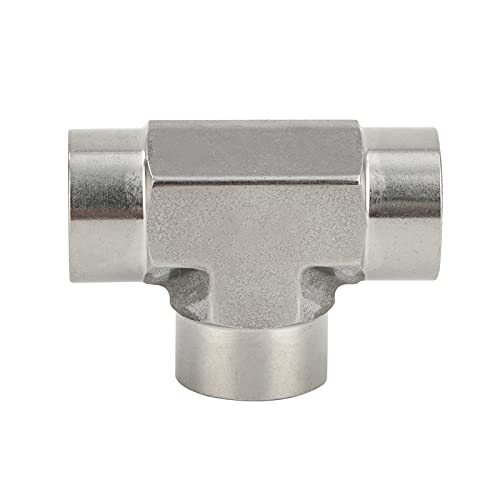 Yoebor 304 Stainless Steel Forged Tee 1/4" NPT Female x 1/4" NPT Female x 1/4" NPT Female T-fitting 3 Ways Connector Pipe Fitting 2000psi 1pc - Image 3