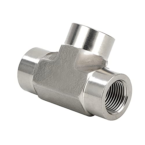 Yoebor 304 Stainless Steel Forged Tee 1/4" NPT Female x 1/4" NPT Female x 1/4" NPT Female T-fitting 3 Ways Connector Pipe Fitting 2000psi 1pc - Image 4