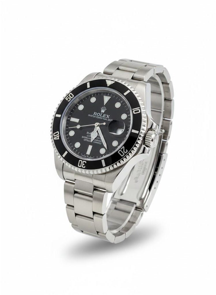رولكس ساعة رولكس صبمارينر أوتوماتيك للرجال بسوار ستانلس ستيل – مينا وإطار أسود