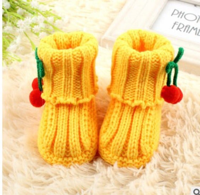 Qi Ta Handmade Knitted Baby Socks Shoes for Newborns, Cotton Breathable Anti-Slip Cartoon Booties, 0-3-6 Months, Spring Autumn - Image 1
