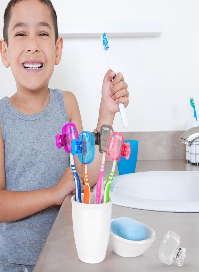 Atiloy 6 Pack Toothbrush Covers Portable Toothbrush Protectors Coverings Clips Tooth Brush Storage Head Cover Cap Tooth Brush Covers for Kids Bathroom Home Travel Tooth Brush Case - Image 5