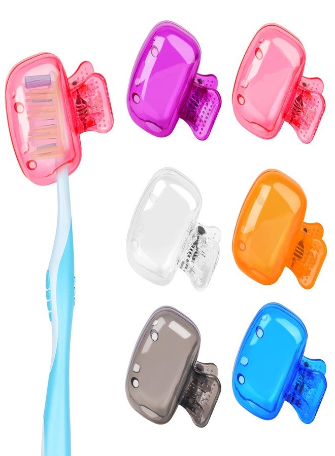 Atiloy 6 Pack Toothbrush Covers Portable Toothbrush Protectors Coverings Clips Tooth Brush Storage Head Cover Cap Tooth Brush Covers for Kids Bathroom Home Travel Tooth Brush Case - Image 1