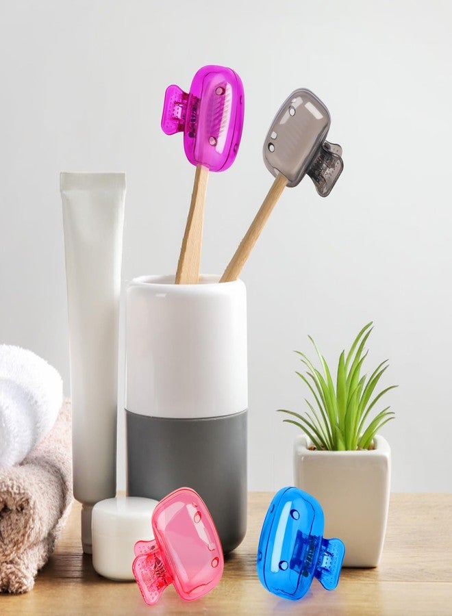 Atiloy 6 Pack Toothbrush Covers Portable Toothbrush Protectors Coverings Clips Tooth Brush Storage Head Cover Cap Tooth Brush Covers for Kids Bathroom Home Travel Tooth Brush Case - Image 4