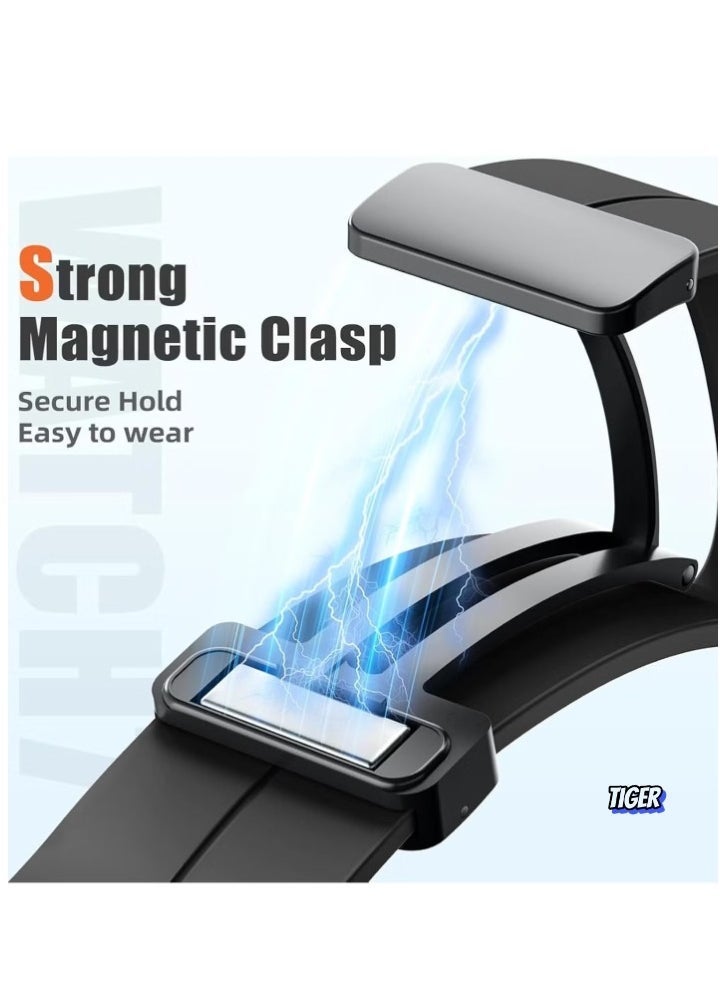 TIGER Magnetic Band Compatible with Samsung Galaxy Watch 7 Ultra 2024 – Silicone Sports Strap, D-Buckle Replacement, No Gap Design, Magnetic Closure, Stylish and Comfortable Band for Men & Women - Image 2