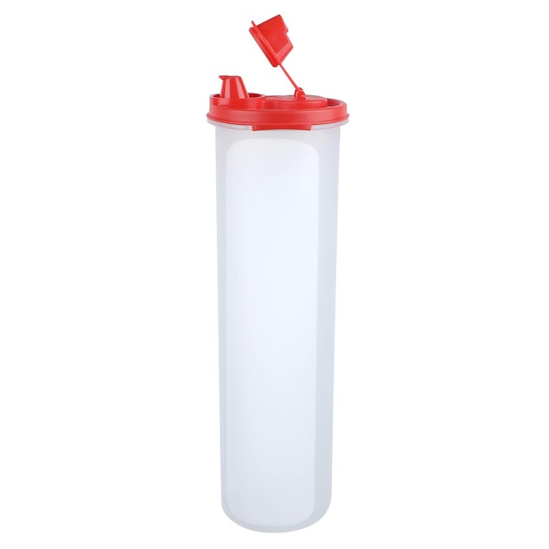 Cutting EDGE Plastic Oil AirTight LeakResistant Round Modular Container for Vinegar Oils Water Easy Flow BPAFree Refrigerator Safe 1100ML Red Set of 2 - Image 4