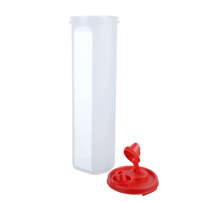 Cutting EDGE Plastic Oil AirTight LeakResistant Round Modular Container for Vinegar Oils Water Easy Flow BPAFree Refrigerator Safe 1100ML Red Set of 2 - Image 5