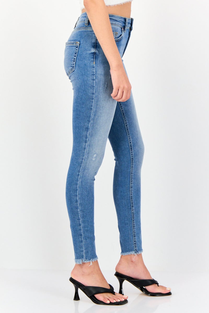 ONLY Women Skinny Fit Washed 32 Inseam Stretchable Denim, Blue - Image 3