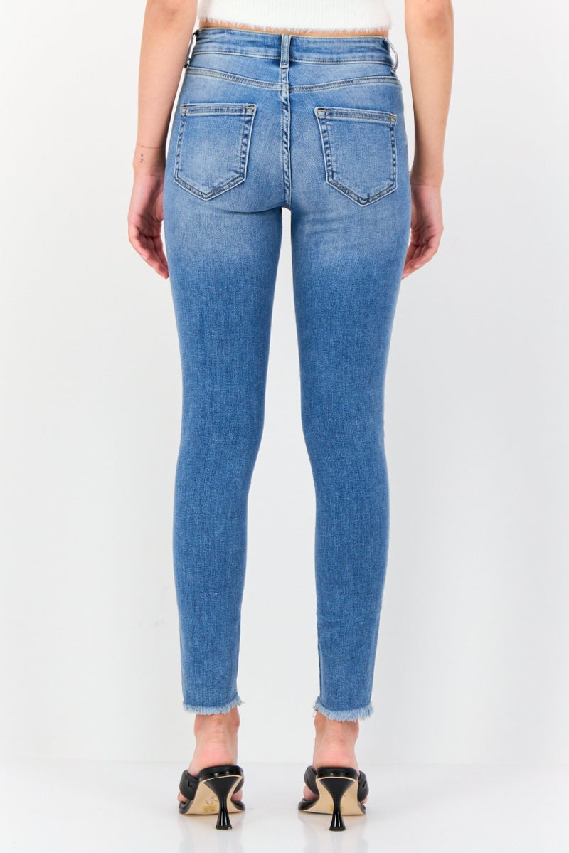 ONLY Women Skinny Fit Washed 32 Inseam Stretchable Denim, Blue - Image 2