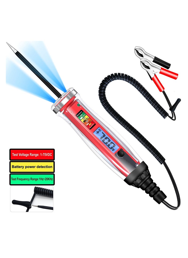 SYOSI - Automotive Test Light & Battery Power Detector, 1-75V DC LCD Digital Circuit Tester with Illumination, Fuse Tester with Voltmeter, Electric Test Pen for Checking Car Fuses and Battery Voltage - Image 1
