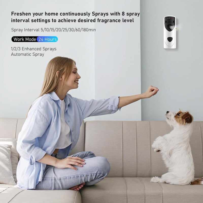 NALACAL Automatic Air Freshener Spray Dispenser, Wall-Mount Programmable Fragrance Dispenser with Remote – Compatible with Spray Refills for Bathroom, Hotel, and Commercial Spaces - Image 5