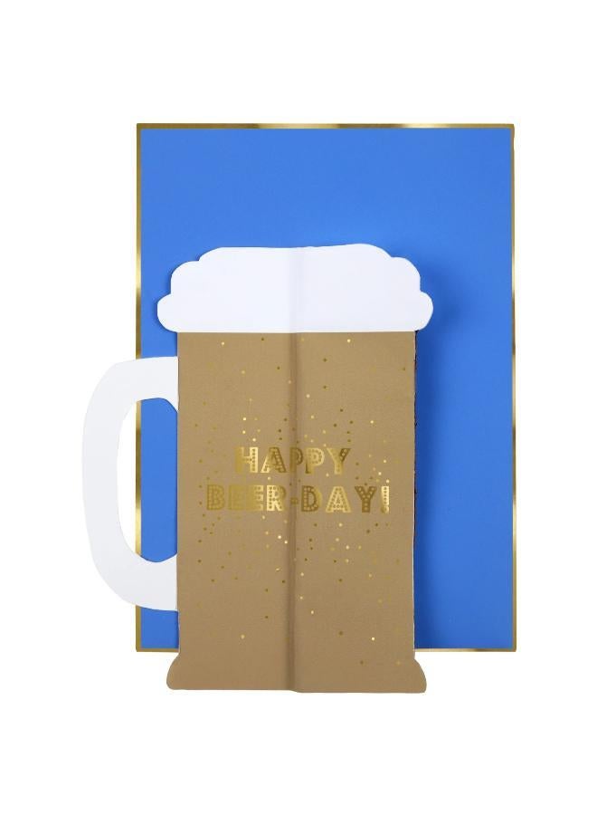 Meri Meri Happy Beerday Honeycomb Birthday Card - Image 3