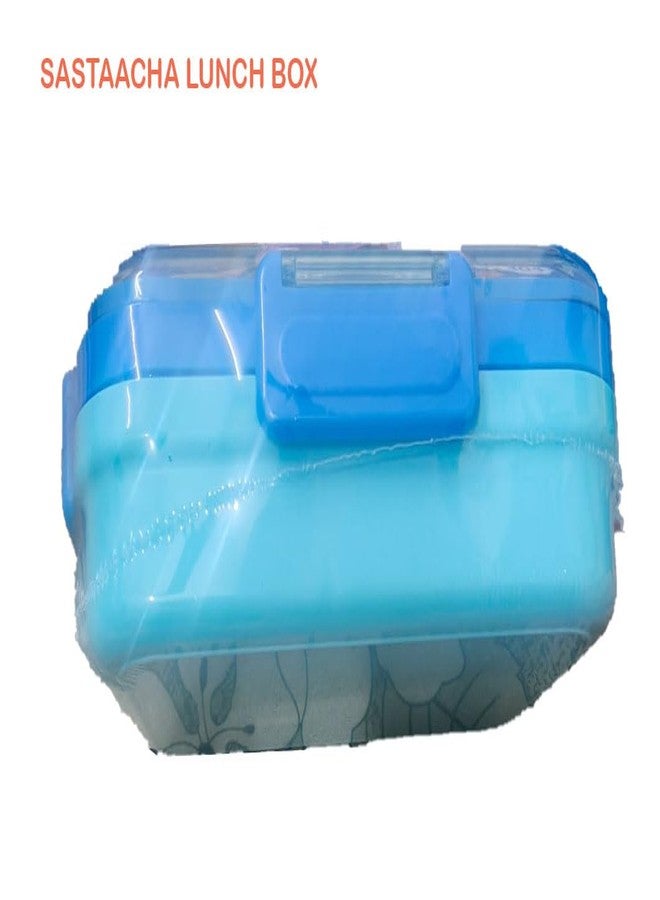 Sastaacha Lunch Box for Kids & Adults, 750ML 3 Compartment Tiffin Box with 150ML Bowl & Stainless Steel Spoon, Leak Proof BPA Free Lunch Box, PP + ABS + Silicone Food Grade Material - Image 5