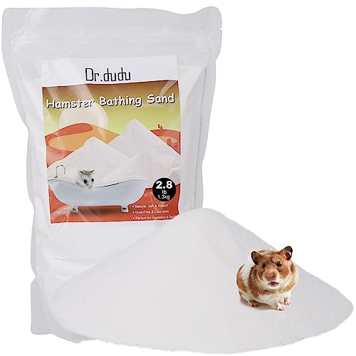 DR.DUDU Hamster Bath Sand, 2.8lb Dust Free Desert Sand or Potty Litter Sand for Hamster Chinchillas Gerbil Syrian Mice Small Animals (White) - Image 1