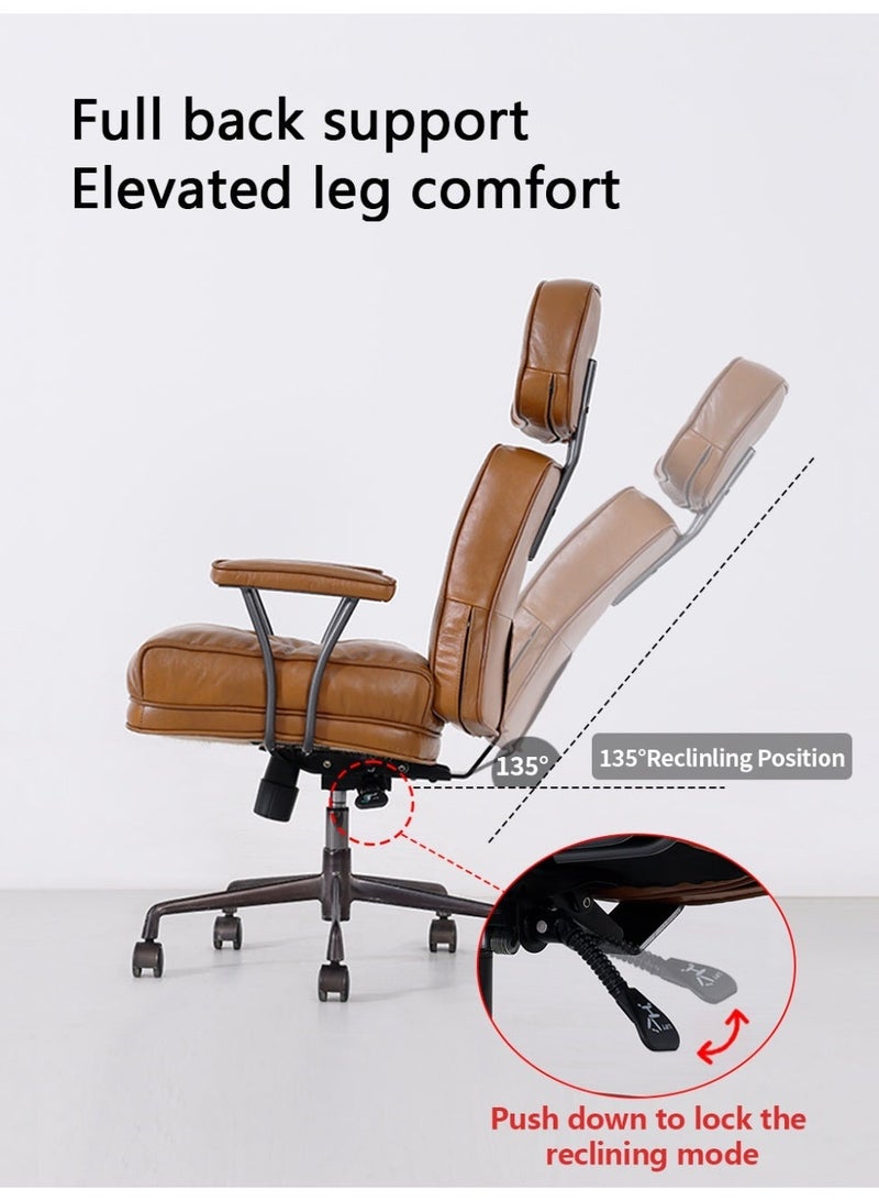 DGL Ergonomic Office Chair with Pu Leather，360° Wheels，Adjustable Height，Desk Chair with Recline，Comfortable Back Support - Image 3