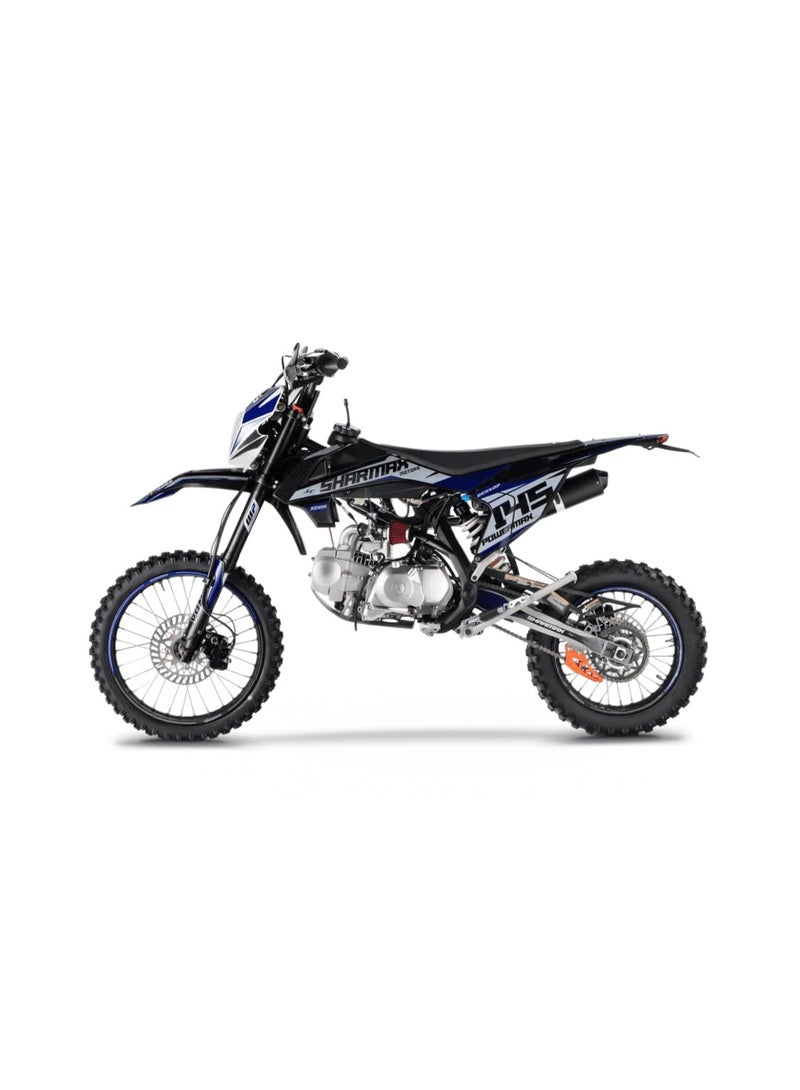 SHARMAX Power Max 145 125cc 10HP Pit Bike – 4-Speed Manual, Electric + Kick Start, Hydraulic Disc Brakes, Chromoly Frame, 17/14 Wheels – Off-Road Mini Motorcycle - Image 4