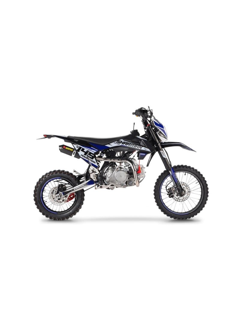 SHARMAX Power Max 145 125cc 10HP Pit Bike – 4-Speed Manual, Electric + Kick Start, Hydraulic Disc Brakes, Chromoly Frame, 17/14 Wheels – Off-Road Mini Motorcycle - Image 5