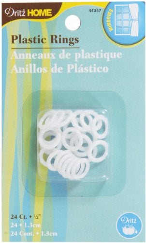Dritz Dritz 44347 Plastic Rings, White, 1/2-Inch, 24-Pack - Image 1