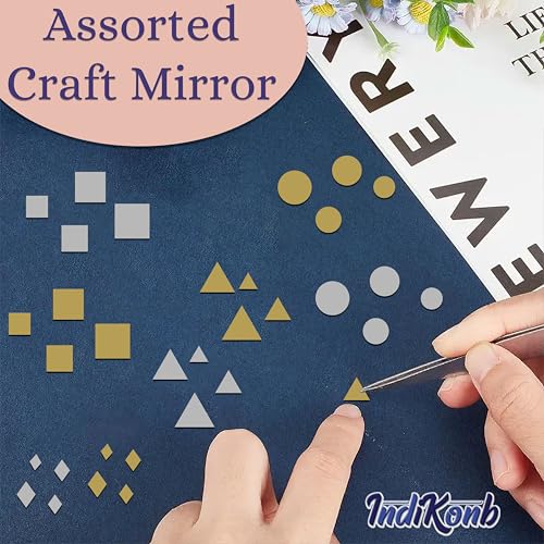 INDIKONB Mirror for Craft Work, Wall Mount Small Rectangular Mirror Glass Pieces for Lippan Art and Craft || Craft Mirrors Cm12 || Multicolor - Image 4