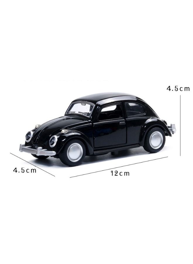 1:32 Classic Beetle Car Model, Alloy Car Model Toy, Vintage Mini Car Model, 4.5X4.5X12cm, Black  - Image 3