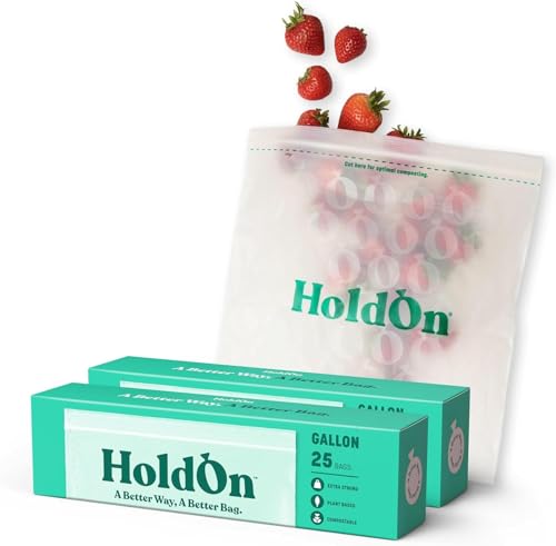 HoldOn Zipseal Sandwich Bags – Compostable, PFOA-Free, BPA-Free, Food-Safe Zip Seal Food Storage Bags With Secure Seal for Home & Travel, Freezer-safe (2-Pack, 200 bags total) - Image 1