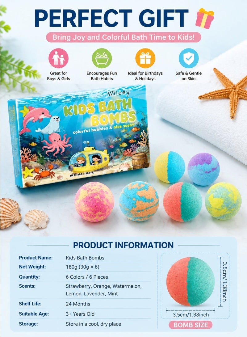 Bath Bombs for Kids Colorful Bubble Bath Balls Moisturizing Scented Fizzy Bath Bomb Gift Set for Relaxing Spa Bath Experience - Image 2