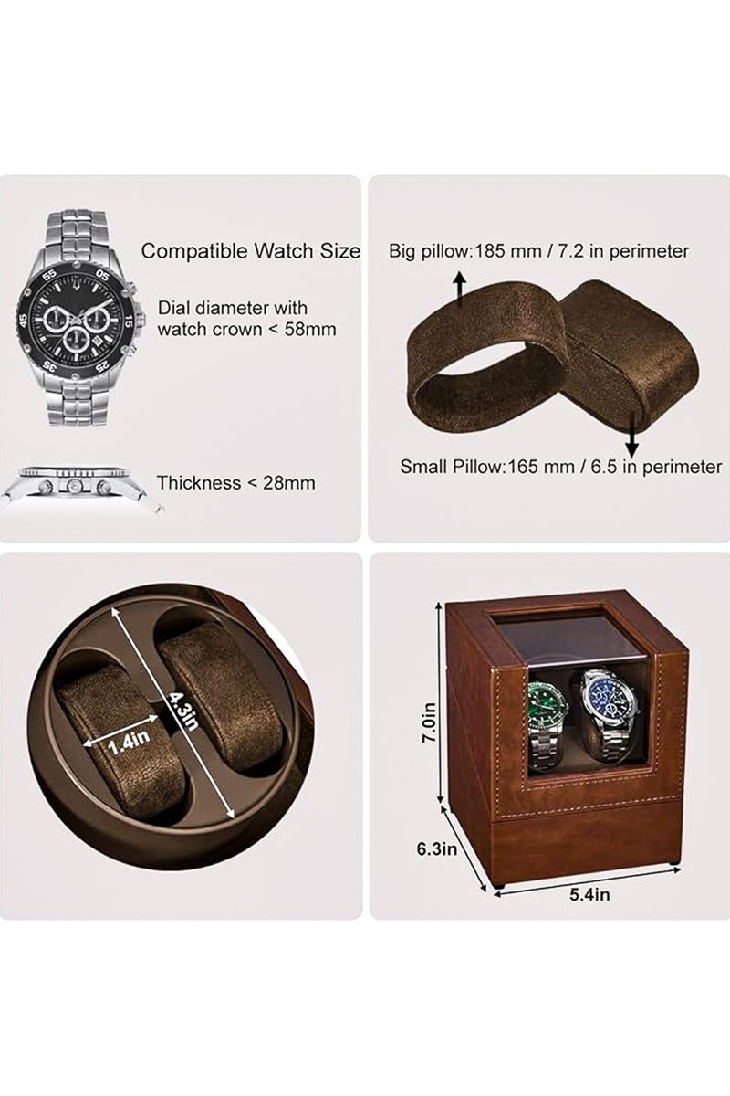 أوزيغالور صندوق لف الساعات الأوتوماتيكية، علبة لف الساعات الذاتية، صندوق مزدوج بمحرك ياباني هادئ - هدية مثالية لعيد الأب - Image 3