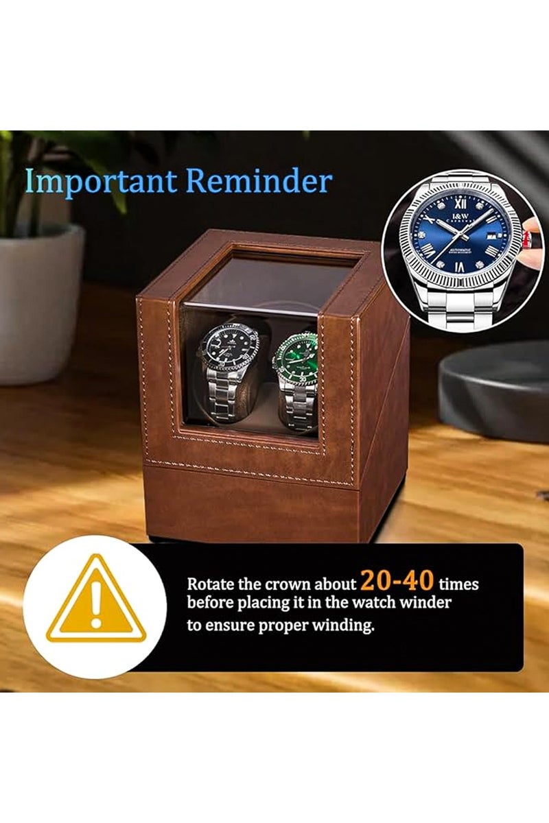 أوزيغالور صندوق لف الساعات الأوتوماتيكية، علبة لف الساعات الذاتية، صندوق مزدوج بمحرك ياباني هادئ - هدية مثالية لعيد الأب - Image 2