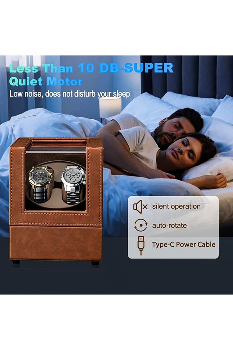 أوزيغالور صندوق لف الساعات الأوتوماتيكية، علبة لف الساعات الذاتية، صندوق مزدوج بمحرك ياباني هادئ - هدية مثالية لعيد الأب - Image 5