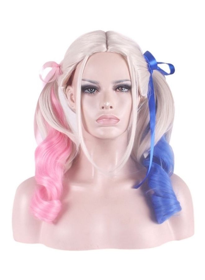 NIBEMINENT Harleen Quinzel Gradient Cosplay Hair Wig Brown/Pink/Blue - Image 1