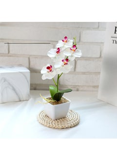 Artificial Butterfly Orchid Potted Plant JH2422 white (plastic basin)