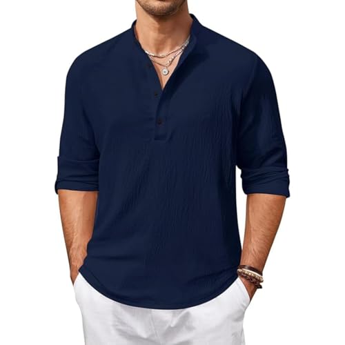 Bellstone Men’s Cotton Blend Solid Regular Fit Full Sleeve Short Kurta | Men's Trendy Short Kurta | Ethnic Stylish Casual Lightweight Summer Kurta for Daily and Occasion Use - Image 1