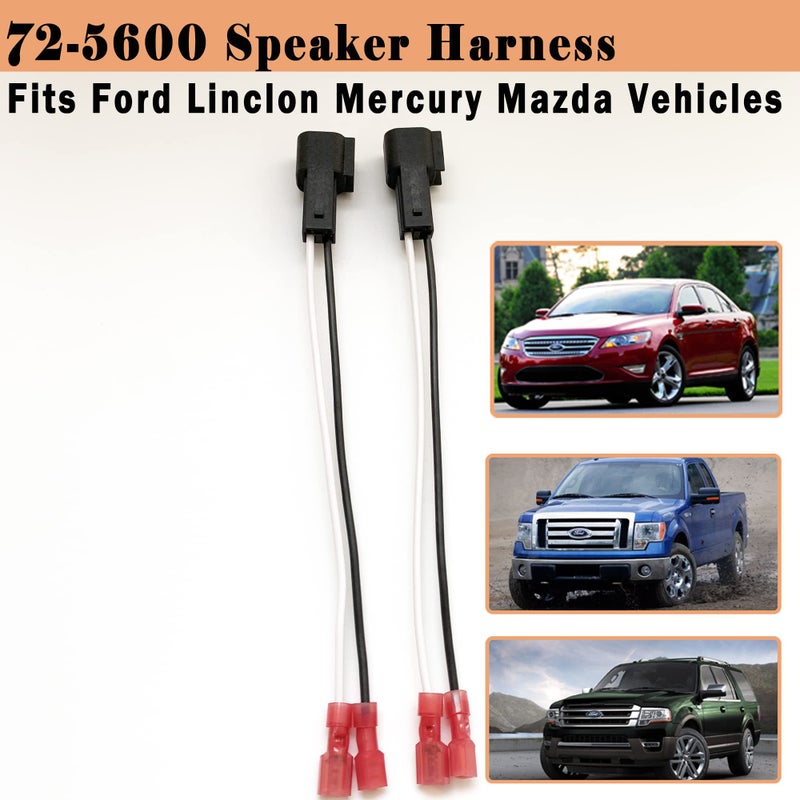 Danbojit 2 Pack 72-5600 Speaker Harness Replacement for Ford Speaker Wire Harness Adapter Replacement for Ford F150 F250 Escape Mustang Lincoln Mazda Speaker Wiring Harness Adapter - Image 2