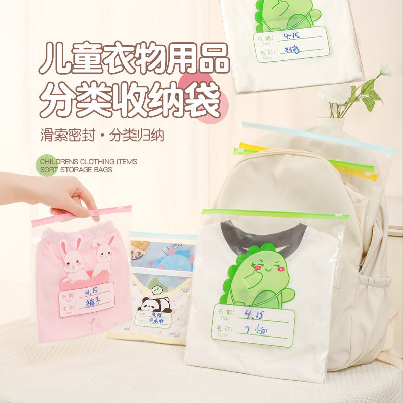 Bag Just Yet Storage Bag Baby Clothes Sealed Bag Thickened Travel Packing Bag Transparent Kindergarten Waterproof Storage Bag - Image 3